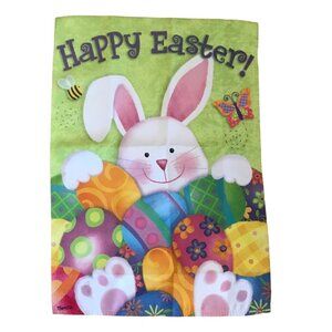 Easter Bunny Garden Flag By Karla Fultz Vibrant Decorative Outdoor Double Sided